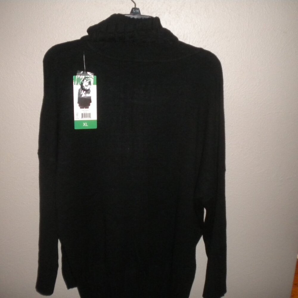 Cyrus Womens XL Black Soft 3/4 Sleeve Cowl Neck Sweater NWT - Picture 4 of 4